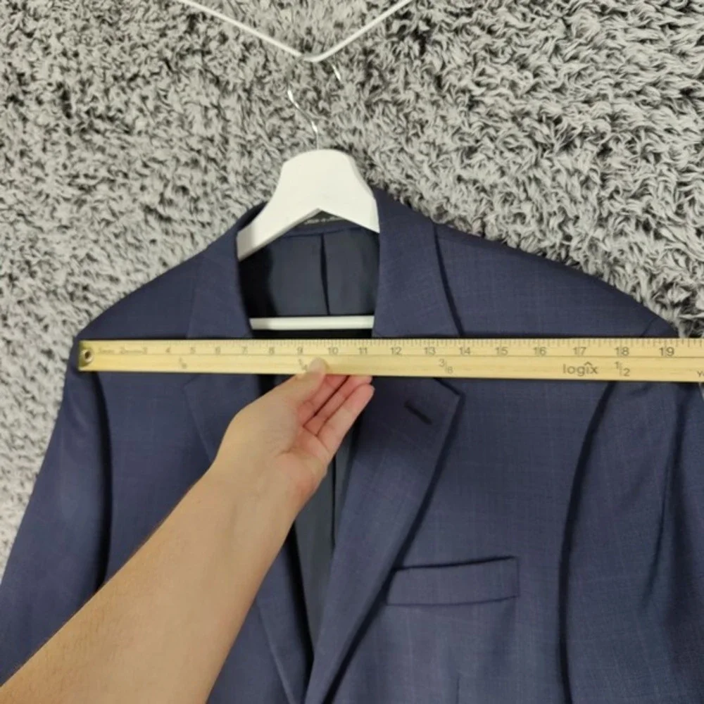 Michael Kors MMK Mens Classic Designer 100% Wool Blazer Jacket 42R Navy Plaid